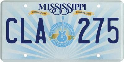 MS license plate CLA275