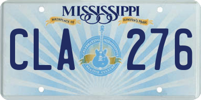 MS license plate CLA276