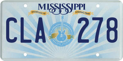 MS license plate CLA278