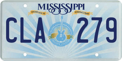 MS license plate CLA279