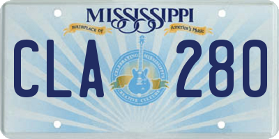 MS license plate CLA280