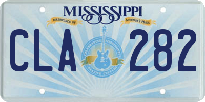 MS license plate CLA282