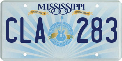 MS license plate CLA283