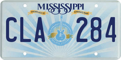 MS license plate CLA284