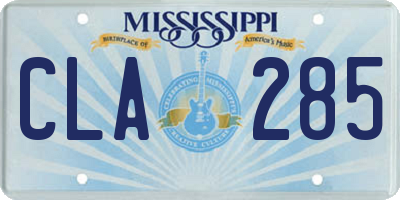 MS license plate CLA285