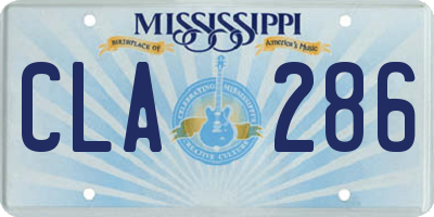 MS license plate CLA286
