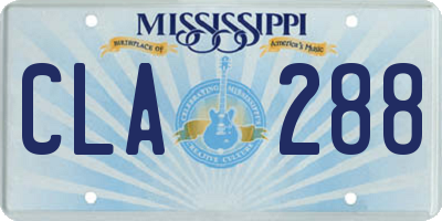 MS license plate CLA288