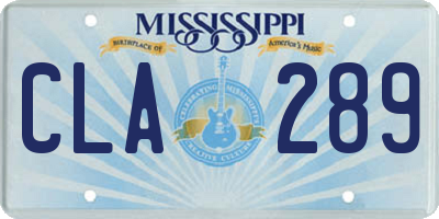 MS license plate CLA289