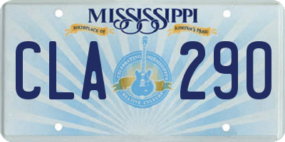 MS license plate CLA290