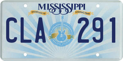MS license plate CLA291