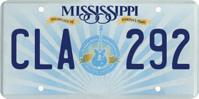 MS license plate CLA292