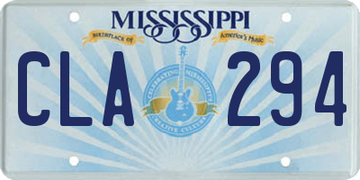 MS license plate CLA294
