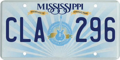 MS license plate CLA296