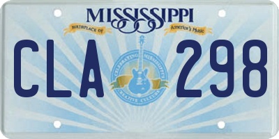 MS license plate CLA298