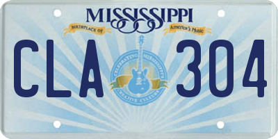 MS license plate CLA304