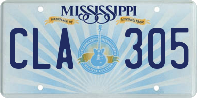 MS license plate CLA305