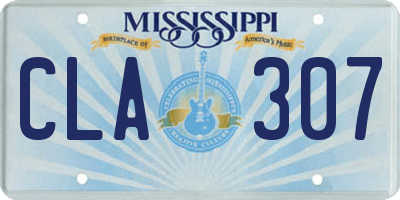 MS license plate CLA307