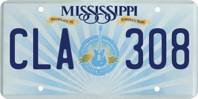 MS license plate CLA308