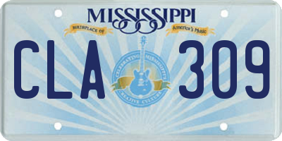 MS license plate CLA309