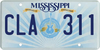 MS license plate CLA311
