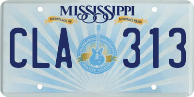 MS license plate CLA313