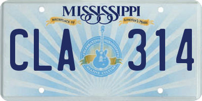 MS license plate CLA314