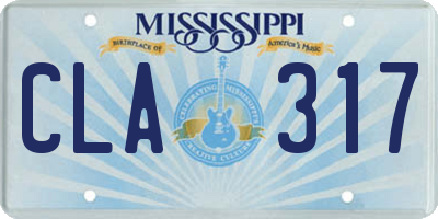 MS license plate CLA317