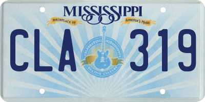 MS license plate CLA319