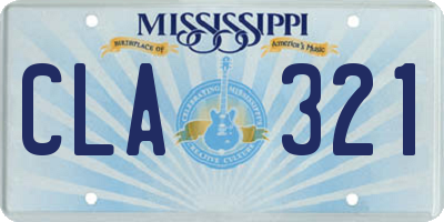 MS license plate CLA321