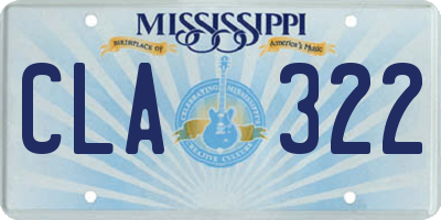 MS license plate CLA322