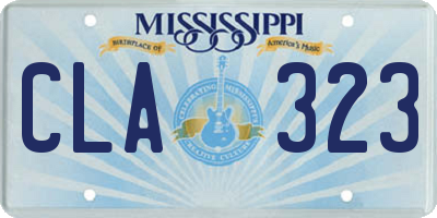 MS license plate CLA323