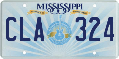 MS license plate CLA324