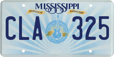 MS license plate CLA325