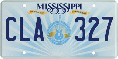 MS license plate CLA327