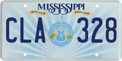 MS license plate CLA328