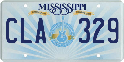 MS license plate CLA329