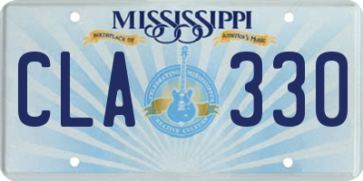 MS license plate CLA330