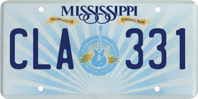 MS license plate CLA331