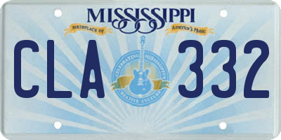 MS license plate CLA332