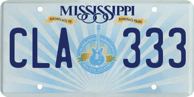 MS license plate CLA333