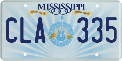 MS license plate CLA335