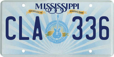 MS license plate CLA336