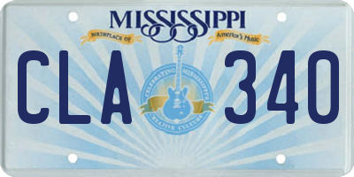 MS license plate CLA340