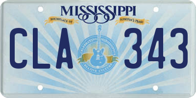MS license plate CLA343