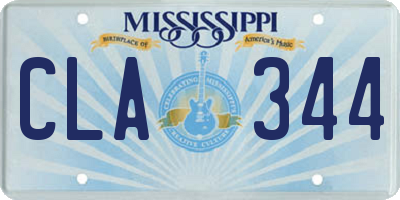 MS license plate CLA344
