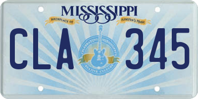 MS license plate CLA345