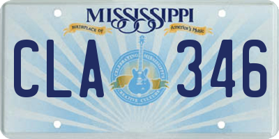 MS license plate CLA346