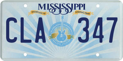 MS license plate CLA347