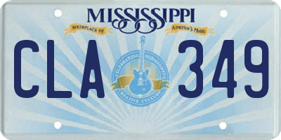 MS license plate CLA349
