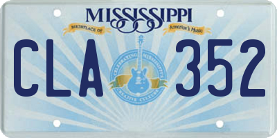 MS license plate CLA352